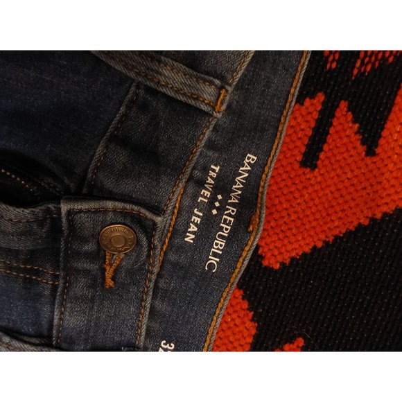 Banana Republic Men's Medium Blue Stretch Travel Jean. Waist 32 Length 30. Class - Picture 3 of 10